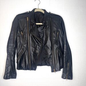 Gandalf the Wizard Detroit Vintage Black Leather Motorcycle Jacket size 9